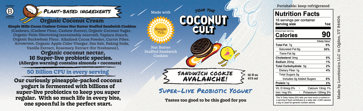 2 pack - Sandwich Cookie Avalanche Coconut Yogurt-The Coconut Cult