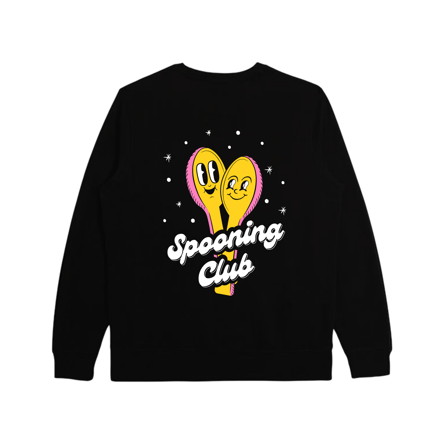 Spooning Club Crewneck (Black)-The Coconut Cult