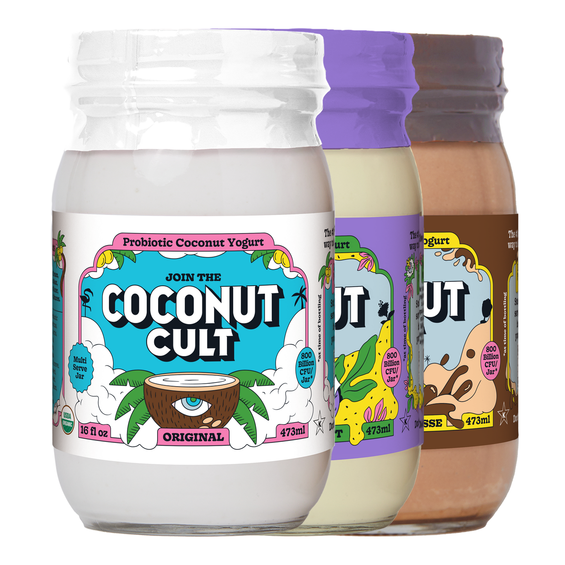 Our Original with its tart twist, tropical tang with Passion Fruit, and chocolate dessert bliss with our Chocolate Mousse.