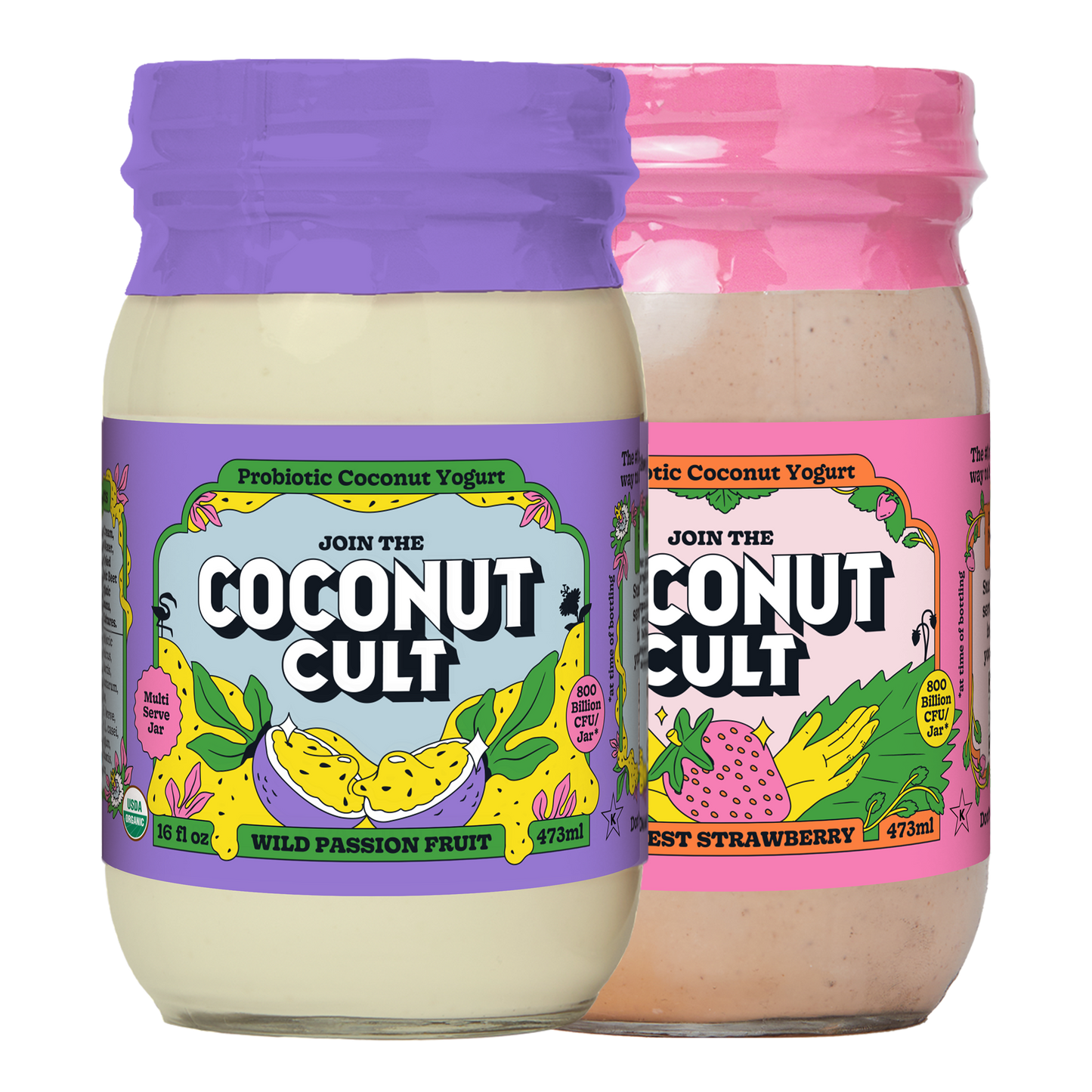 A tropical love story. Tangy Passion Fruit meets sweet and smooth Harvest Strawberry.